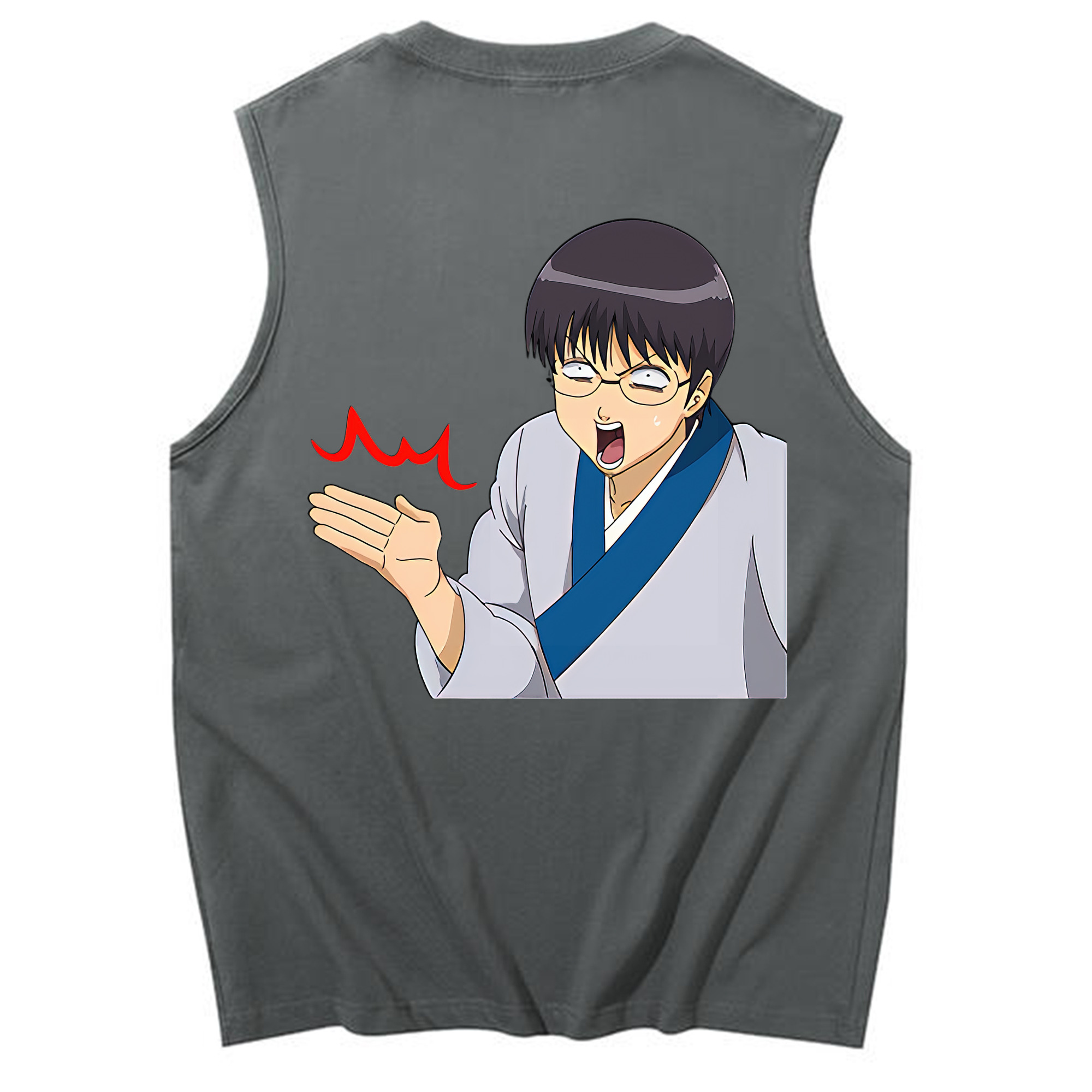（画像用） ぎんたま 坂田銀時（さかたぎんとき） 神楽 志村新八（しむら しんぱち） GINTAMA Sakata Gintoki Kagura Shimura Shinpachi コットン100％タンクトップ（背面プリント）